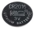 Knopfzellen-Batterie, Lithium-Mangan-Dioxid, CR2016, 3V, 90mAh, Packung à 5 Stück